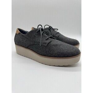 Dr. Scholl's Lillian Wedge Oxford Lace Up Round Toe Grey Womens Comfort Shoe 9.5